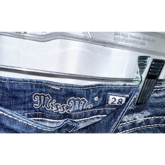 Miss Me Women's Size 28 Skinny Angle Wings Flap Pocket Rhinestone JP60035 Jeans - Picture 4 of 11